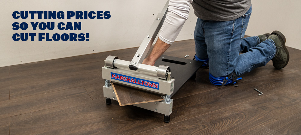 Marshalltown Flooring Shear cutting a luxury vinyl plank LVP easy with no mess